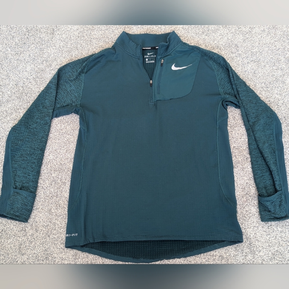 Nike Running DRI-FIT Therma Sphere Element 1/4 Zip Top Teal Men's Size Large